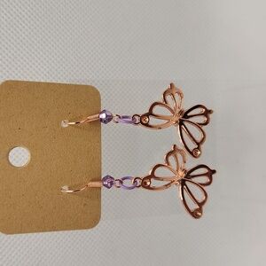 Rose Gold Butterfly Earrings